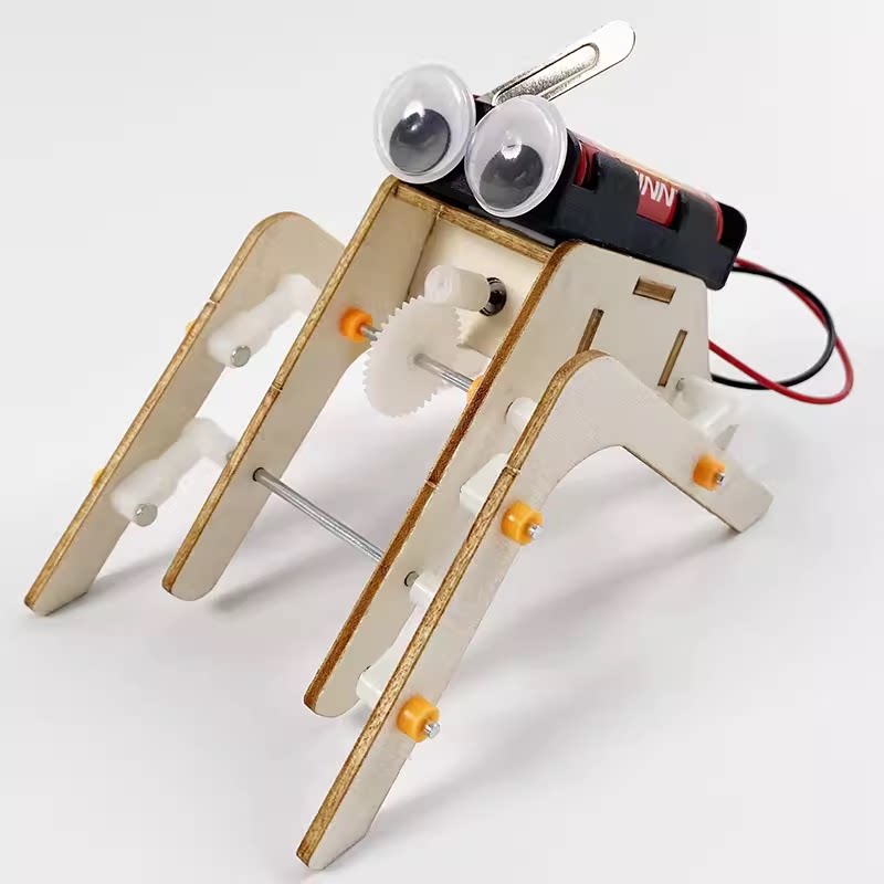 DIY科技小制作小发明科学教具拼装模型材料包仿生爬行蜘蛛机器人
