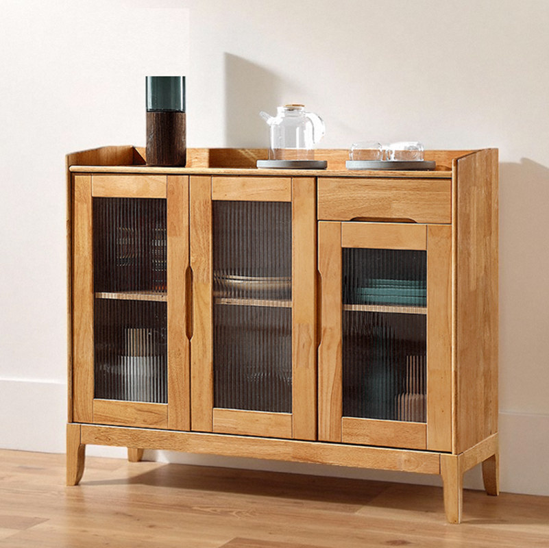 北欧实木玻璃门餐边柜