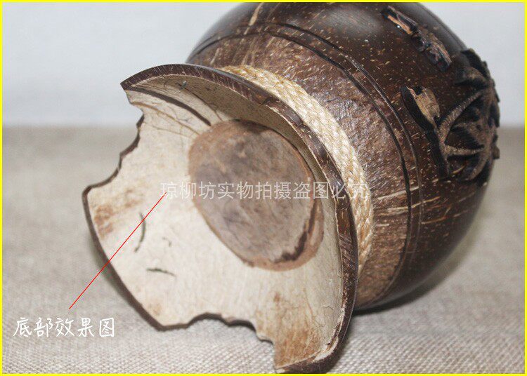 무료 배송 하이난 전문 수공예품 코코넛 껍질 펜 홀더 복고풍 가정용 가구 손으로 닦은 코코넛 껍질 창조적 인 선물