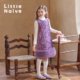 LittleNaive礼服女童夹棉背心裙春秋冬丝绒公主裙儿童珠片连衣裙