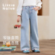 Naive女童直筒牛仔裤 秋季 新款 Little 宽松柔软儿童浅色百搭牛仔裤
