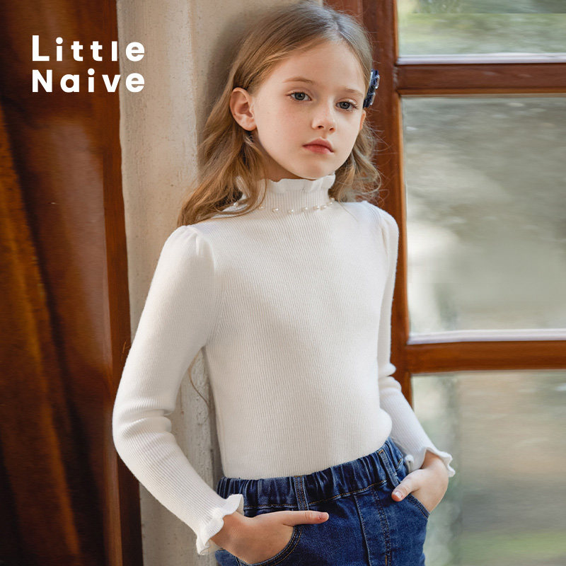 LittleNaivet恤女童多巴胺针织衫秋冬新款甜美打底衫儿童保暖毛衣,童装/婴儿装/亲子装,T恤,淘宝优惠券,粉丝福利购,淘宝优惠卷