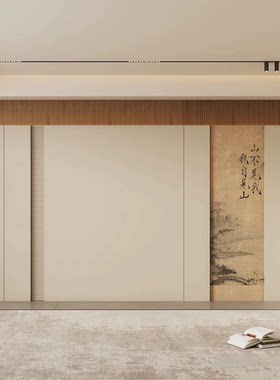新款宋氏美学护墙板客厅电视背景墙碳晶板轻奢古风饭店包厢集成板