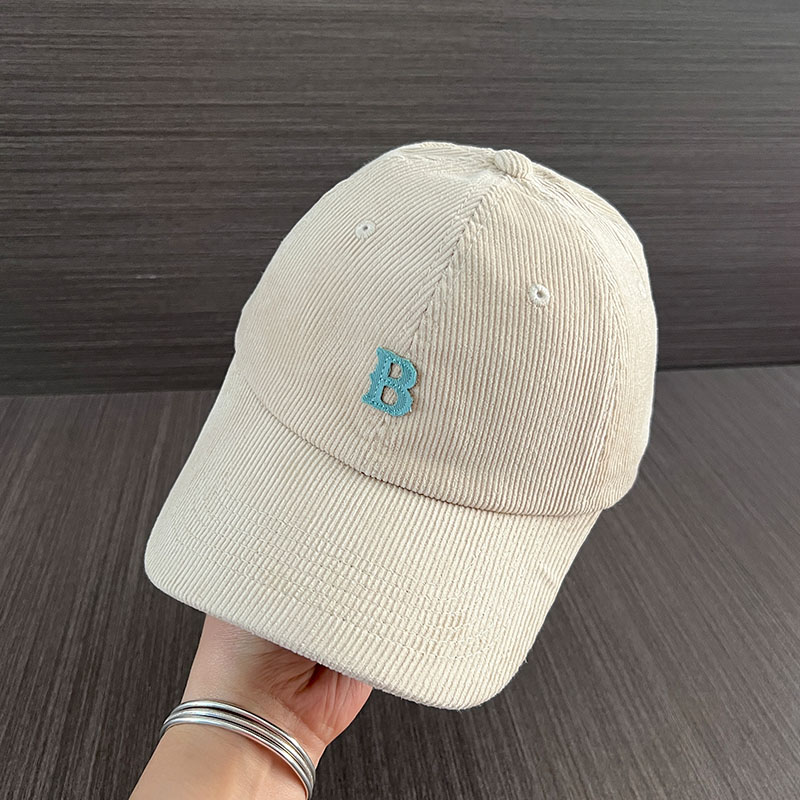 秋冬季灯芯绒时尚字母棒球帽男女
