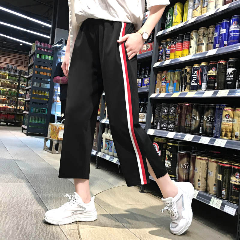 開叉闊腿褲女夏學生韓版寬松原宿bf百搭垂感雪紡褲子九分褲運動褲在類目 女裝/女士精品, 褲子, 休閒褲中 - 來自Buy2taobao.com提供專業的淘寶代購服務