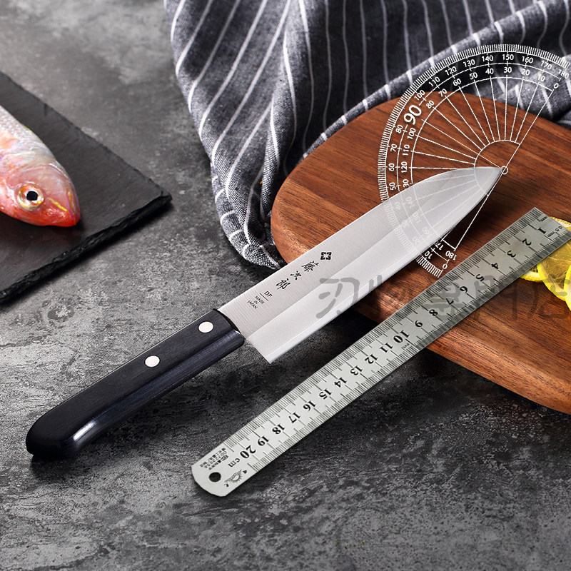 日本进口tojiro藤次郎f-301三德(vg10夹钢不锈钢)厨刀菜刀硬度61