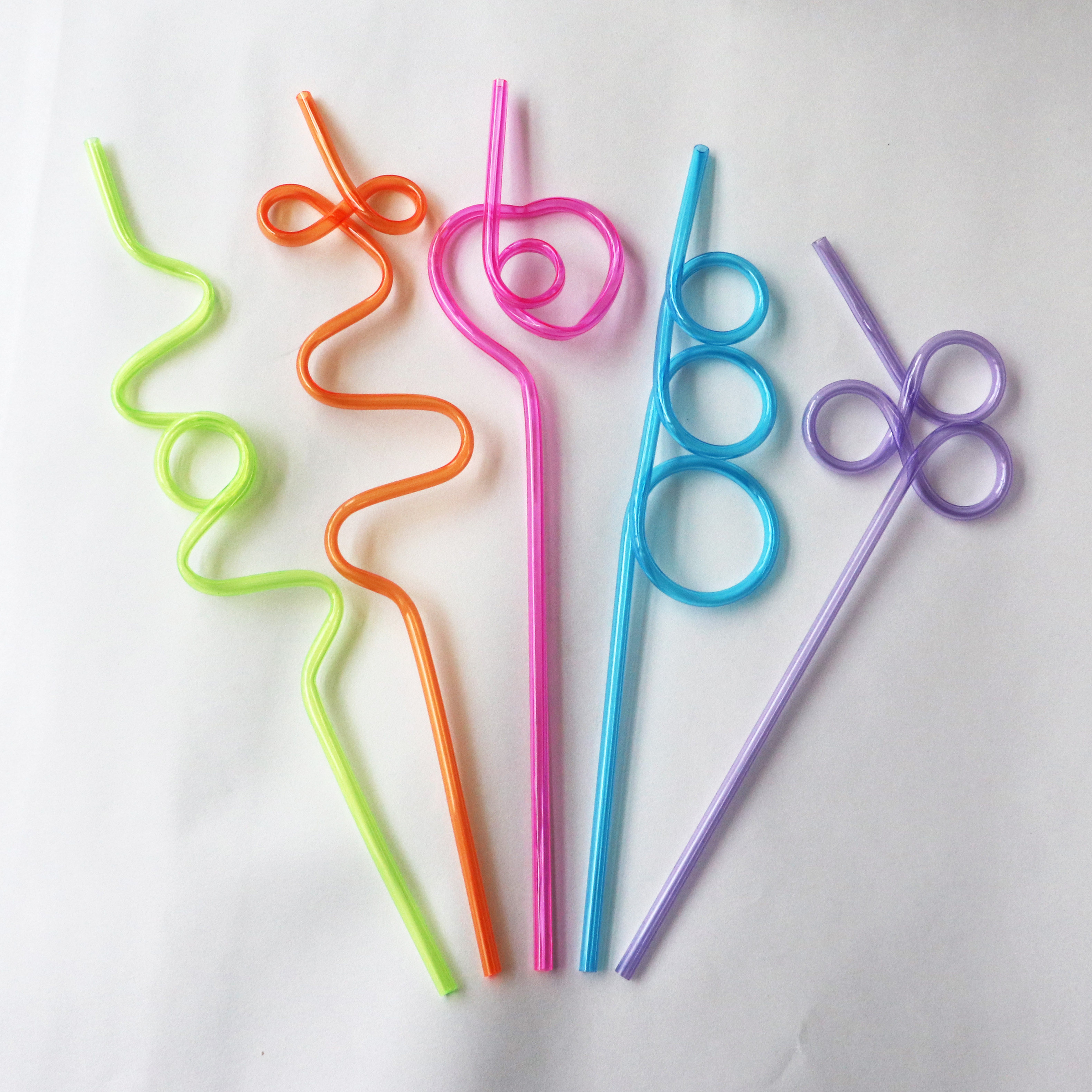 创意造型吸管个性塑料透明加长水果饮料咖啡硬吸管一次性训练口肌