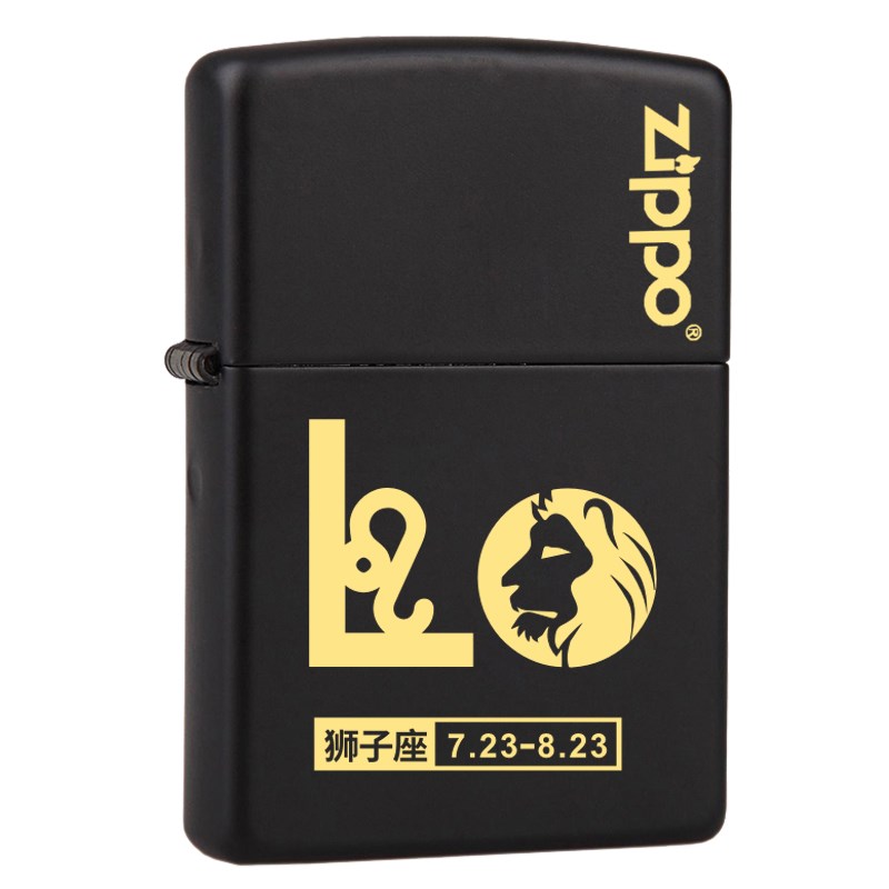 美國原裝正品zippo防風打火機 218黑啞漆英文十二星座系列 正版