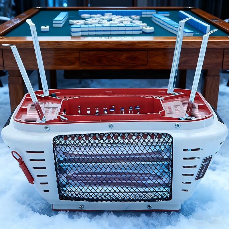 麻将机专用取暖器自动麻将桌下吊用四面挂烤火炉餐桌四脚麻将机通