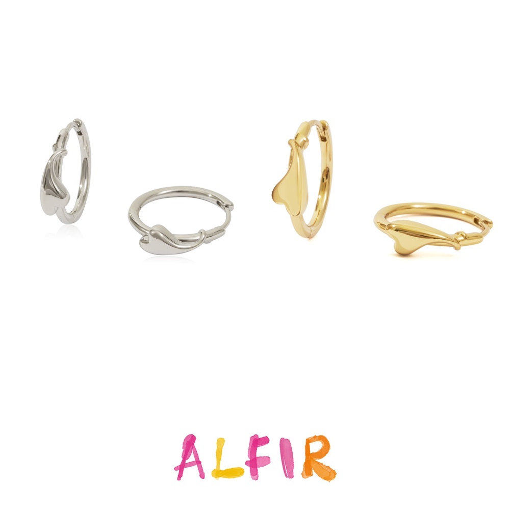 Alfir 爱心系列耳环 爱到了翻转爱心耳圈图片