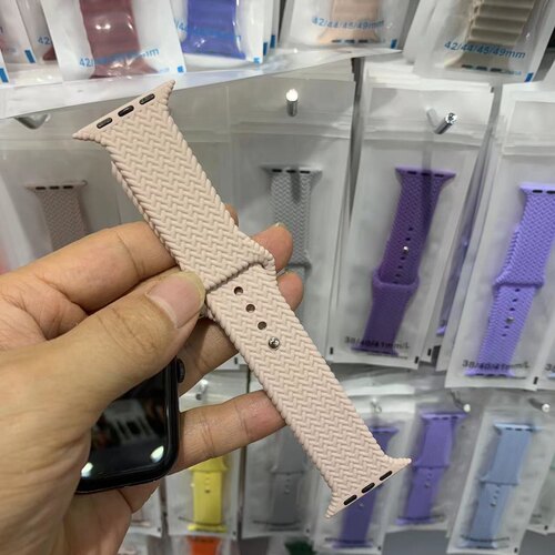 iwatch10编织纹硅胶表带华强北HK9proMaxUltra3运动表带s9/s8柔软