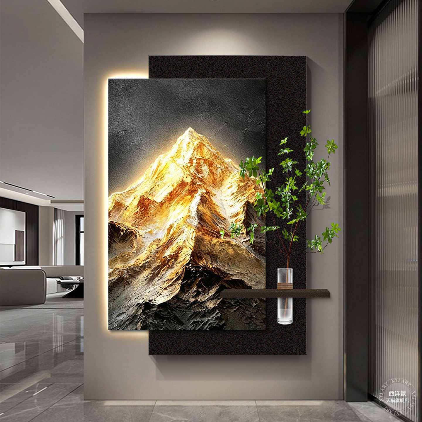 金山银山入户玄关装饰画