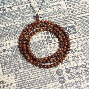 老料雷击枣木佛珠手串8mm108颗老料深色小孔手工打磨保真