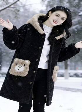 四川年轻款省服加厚棉衣冬季保暖过膝棉服妈妈棉袄女装年轻款外套