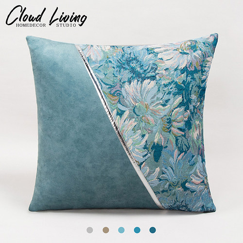 莫奈印象派沙发抱枕别墅客厅靠枕