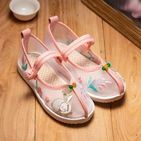 Слипоны, детская обувь, женское детское ханьфу, сетчатые сандалии, для девочки, китайский стиль