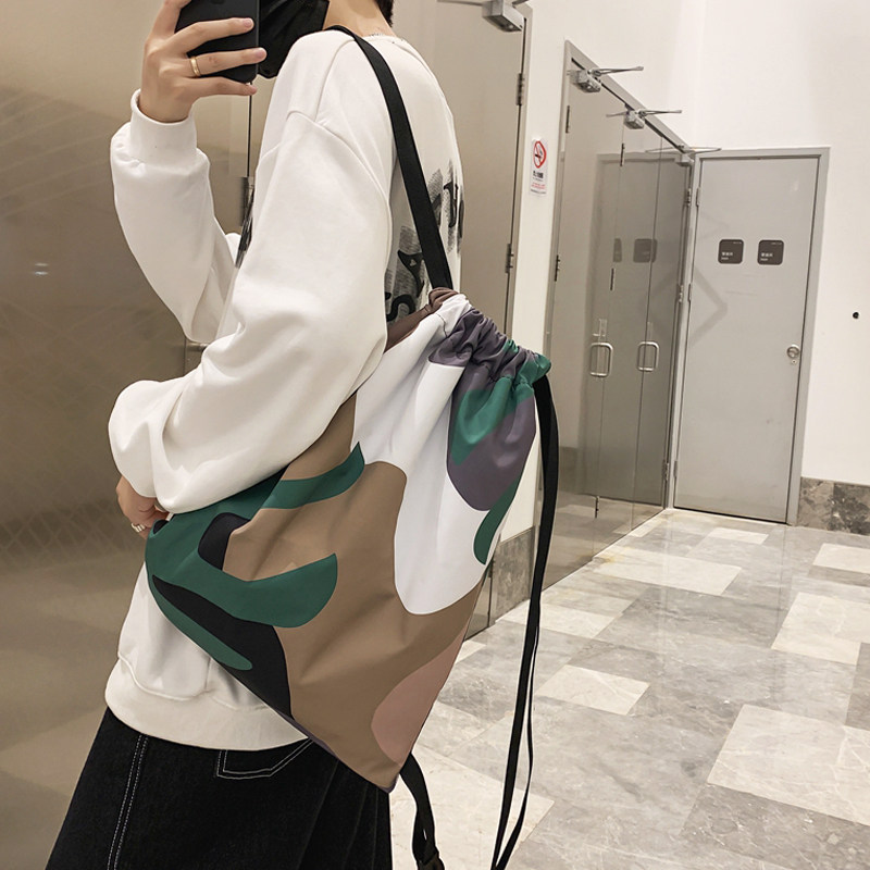 束口袋男女抽绳双肩包运动健身包简易轻便学生书包游泳训练小背包