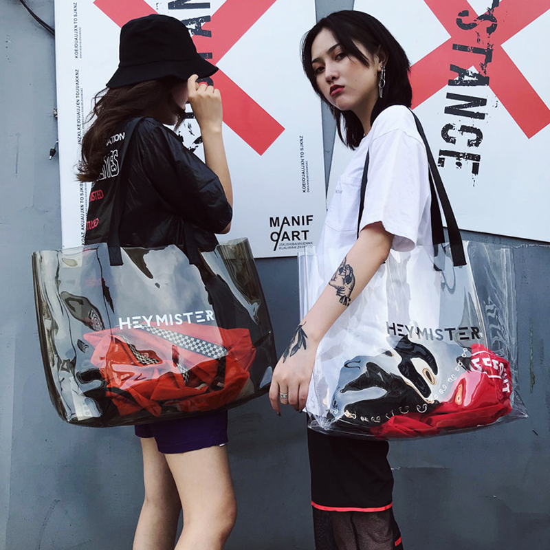 透明大包包女包单肩托特包沙滩包