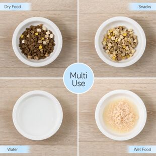 陶瓷猫碗大口径猫食盆防打翻猫粮碗猫水碗双碗小型犬狗碗宠物碗