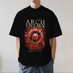 Arch Enemy大敌乐队周边死亡金属摇滚重磅280g纯棉男短袖T恤宽松