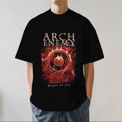 Arch Enemy大敌乐队周边死亡金属摇滚重磅280g纯棉男短袖T恤宽松