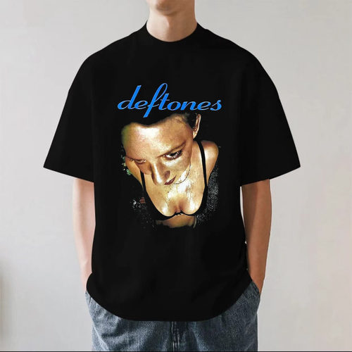 Deftones亚声调重金属乐队美式复古高街重磅280g纯棉短袖T恤宽松