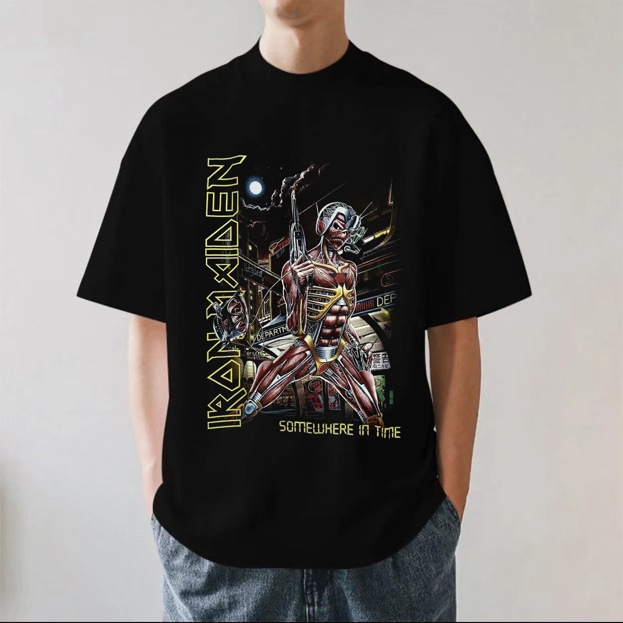 Iron Maiden铁娘子乐队泰国进口摇滚金属重磅280g纯棉短袖T恤宽松