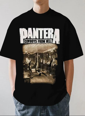 Pantera潘多拉乐队欧美街头金属摇滚重磅280g纯棉男女短袖T恤宽松