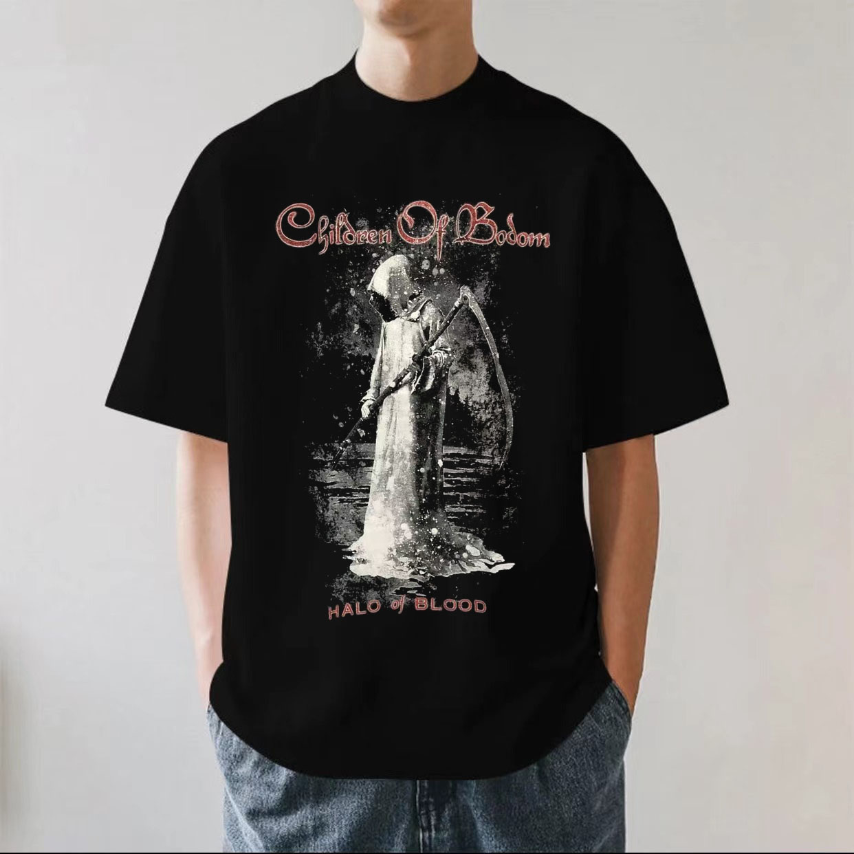 CHILDREN OF BODOM博多之子金属摇滚乐队重磅280g纯棉短袖T恤宽松