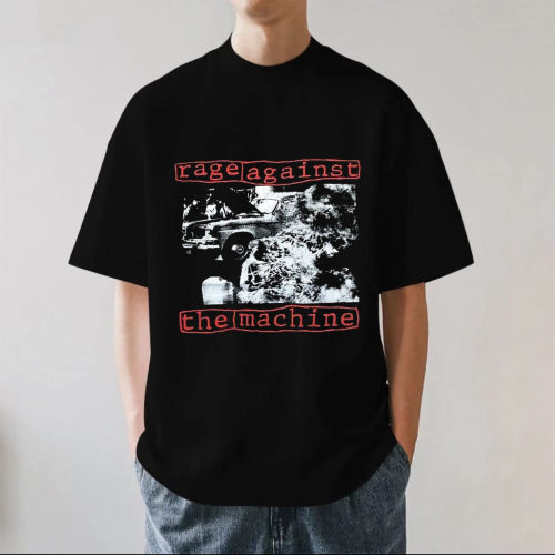 Rage Against The Machine乐队美式嘻哈重磅280g纯棉短袖T恤宽松