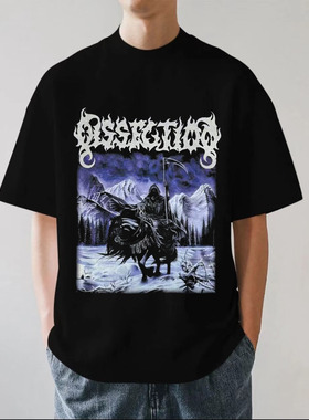 DISSECTION乐队周边金属摇滚欧美暗黑重磅280g纯棉男短袖T恤宽松