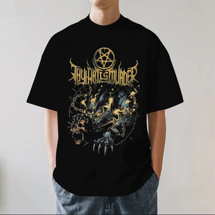 Murder乐队摇滚金属重磅280g纯棉短袖 T恤宽松 Art 澳洲死核Thy