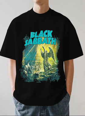 Black Sabbath黑色安息日乐队金属摇滚重磅280g纯棉男短袖T恤宽松