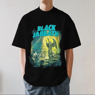 Black Sabbath黑色安息日乐队金属摇滚重磅280g纯棉男短袖T恤宽松