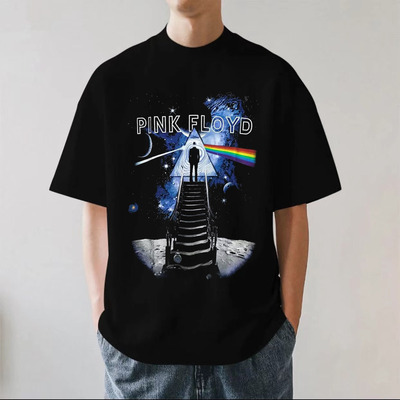 摇滚天堂PINK FLOYD平克佛洛依德乐队重磅280g纯棉男短袖T恤宽松