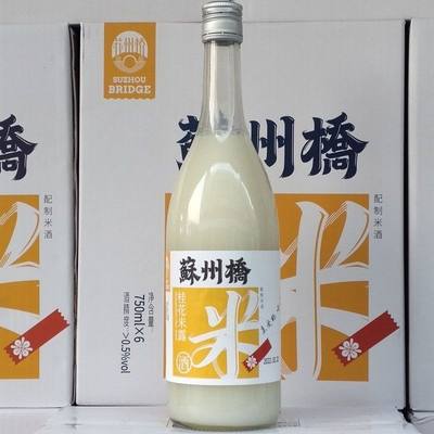 苏州桥桂花米酿米露水蜜桃米酒酿750ml甜酒低度糯米酒醪糟酒0.5度