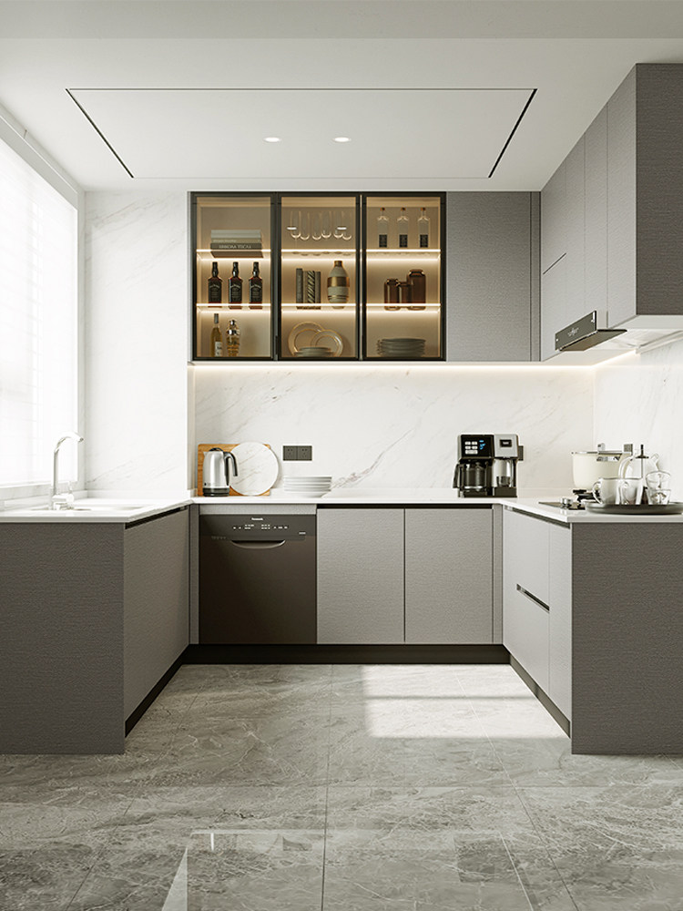 欧铂丽全屋定制整体厨房橱柜石英石灶台柜一体开放式家用橱柜定制,全屋定制,整体厨柜,淘宝优惠券,粉丝福利购,淘宝优惠卷