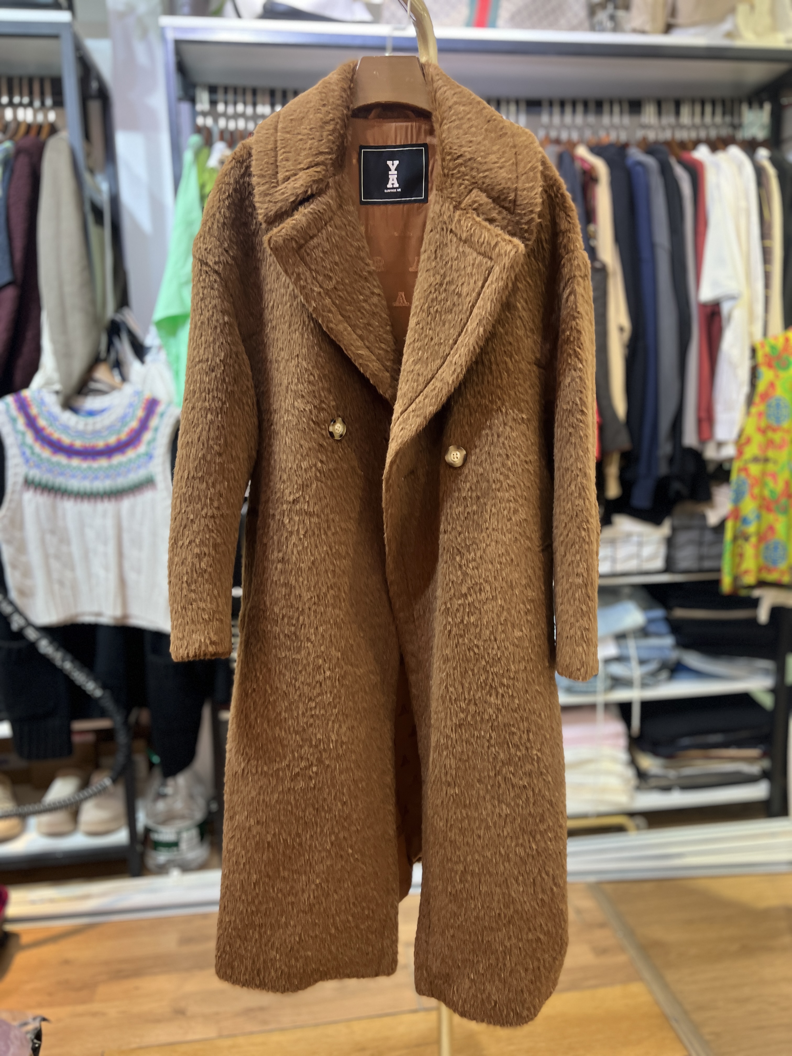 轻奢高端欧货原创设计女装宽松百搭经典苏丽羊驼绒大衣女羊绒大衣