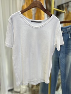 轻奢欧货原创设计宽松百搭圆领短袖 纯棉T恤女上衣