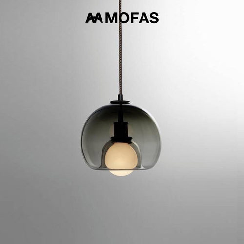 MOFAS后现代餐厅吧台简约北欧卧室床头书房设计师玻璃餐桌小吊灯