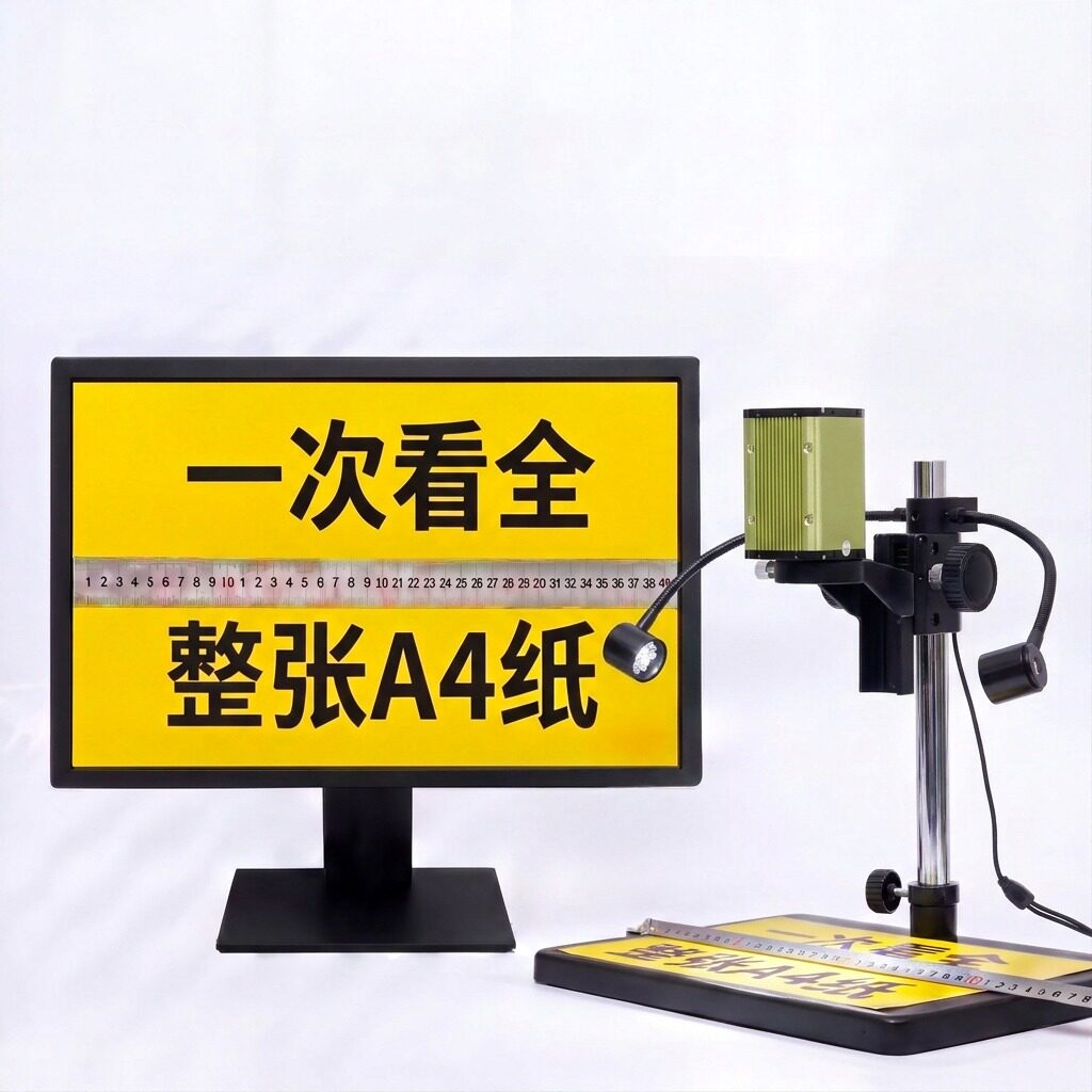 致旗大视野自动对焦显微镜高清工业CCD电子视频数码维修PCB体视光学4K高精度测量检测电线路板