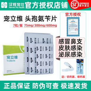 汉维宠仕宠立维头孢氨苄片宠物狗狗猫咪皮肤炎症泌尿道感染消炎药