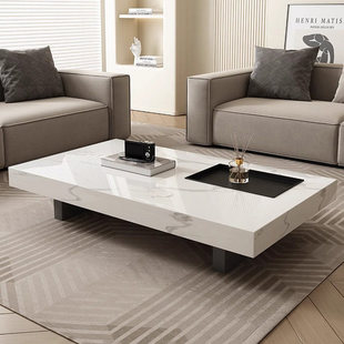岩板茶几客厅家用2025新款小户型高端轻奢长方形大理石高级感茶台