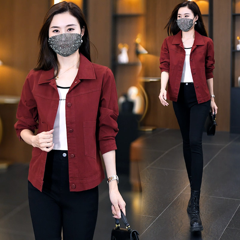 短款休闲外套女春款2026新款小个子宽松显瘦百搭女士翻领夹克上衣