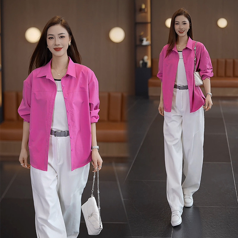 秋季中长款长袖衬衫外套女2026年