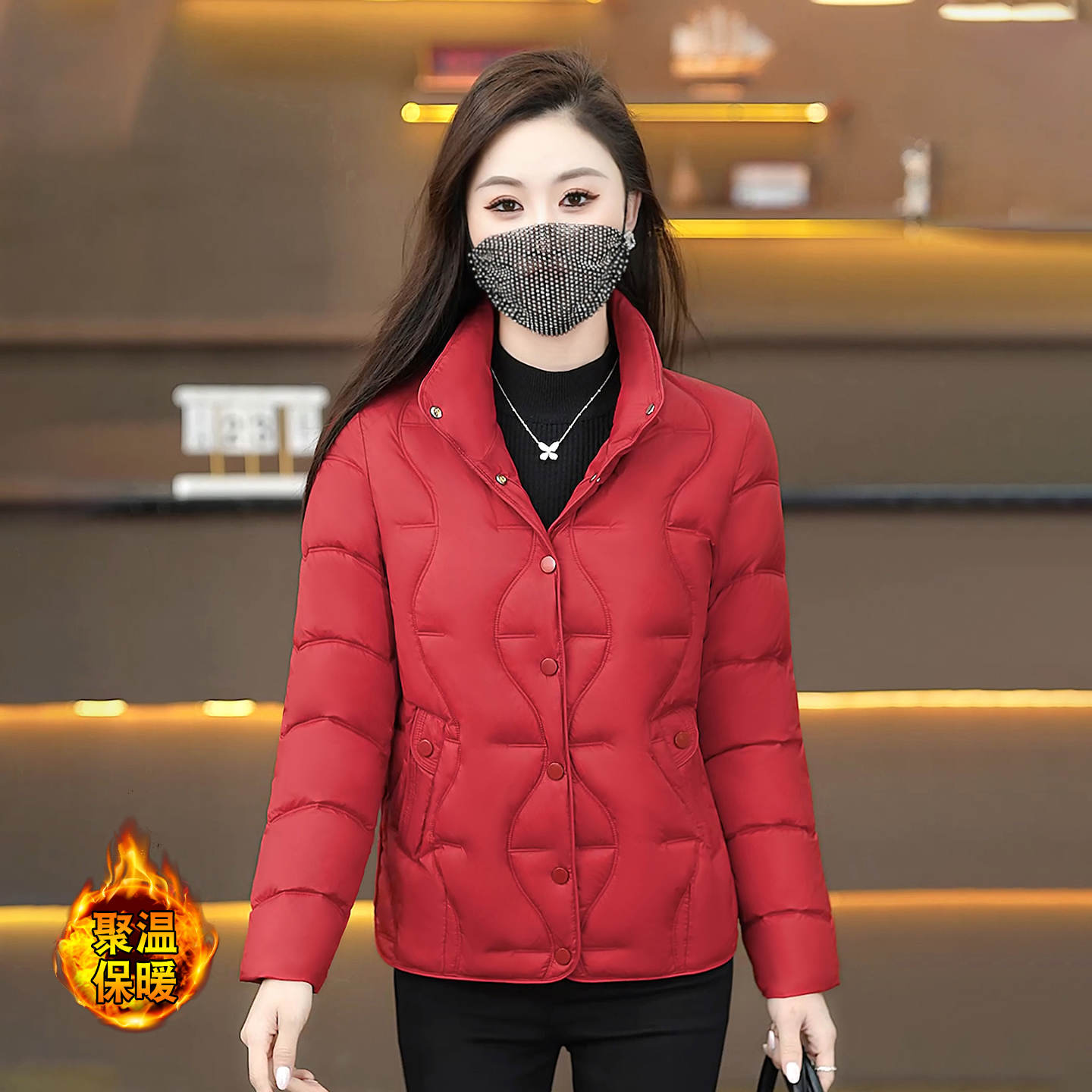 短款立领棉服女冬季2025新款