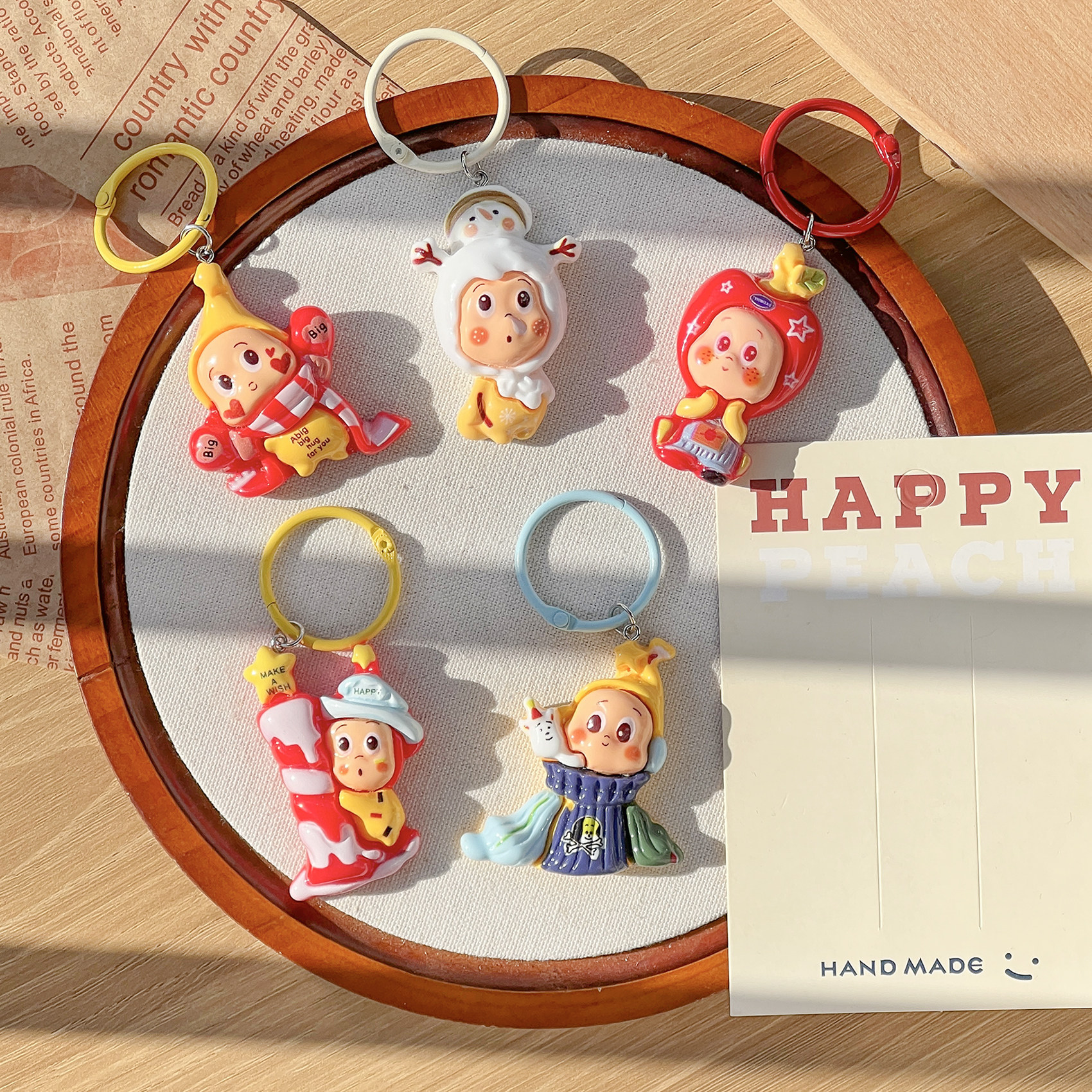 大号卡通圣诞节星星人钥匙圈 背包挂饰diy创意挂件送情侣闺蜜礼物