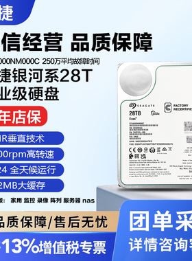 希捷银河企业级ST28000NM000C氦气盘28TB机械硬盘服务器监控盘NAS