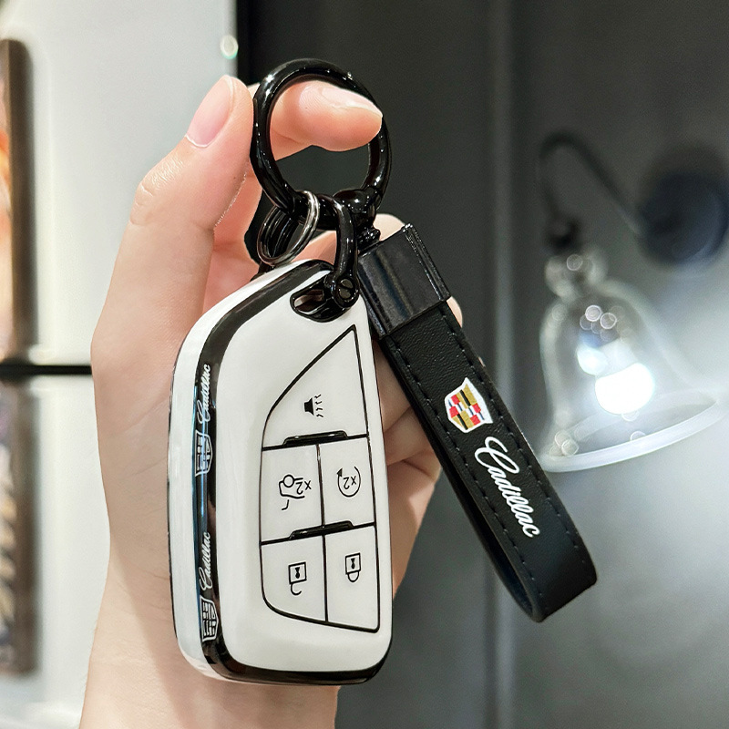 适用凯迪拉克xt5TPU全包钥匙套ct5/xt4/atsl/xts/ct6黑边保护壳包