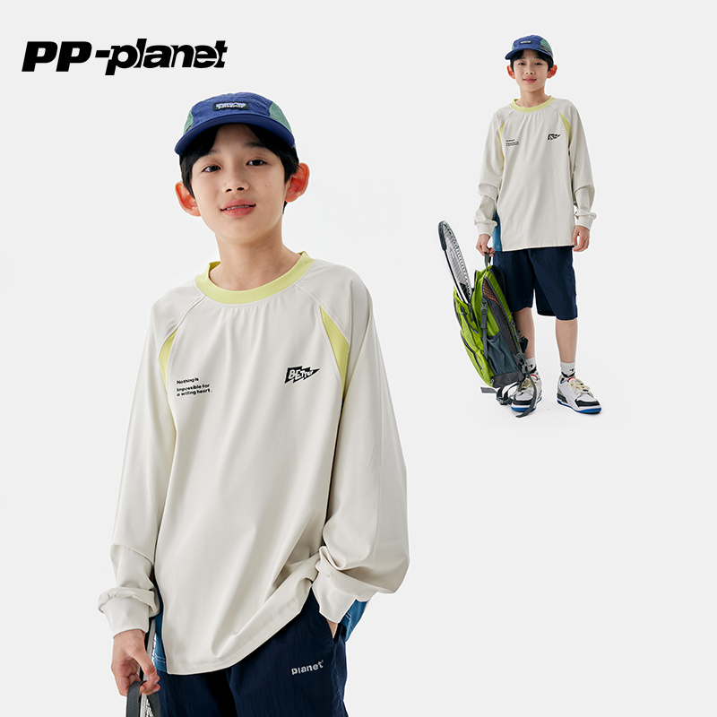 PP星球男童城市运动撞色速干T恤
